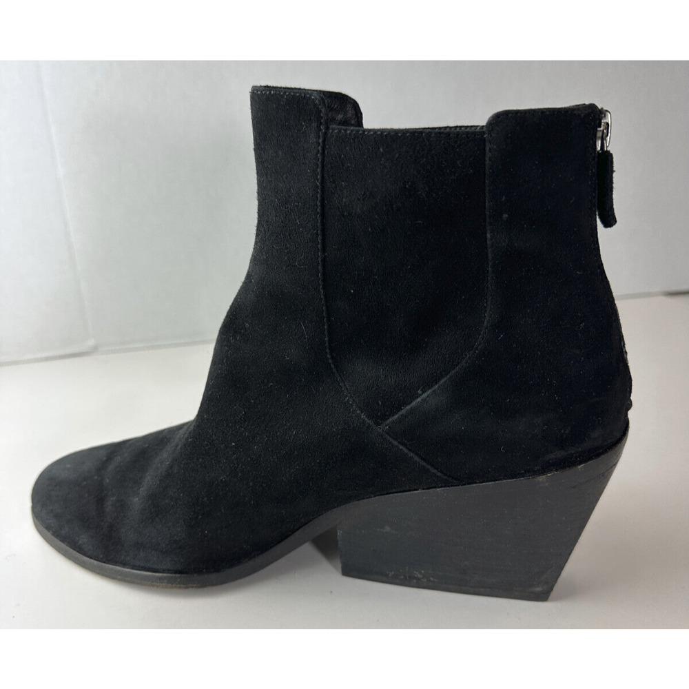 Eileen Fisher Peer Heeled Ankle Boots Black Suede Booties Women's Size 11 - Picture 8 of 16